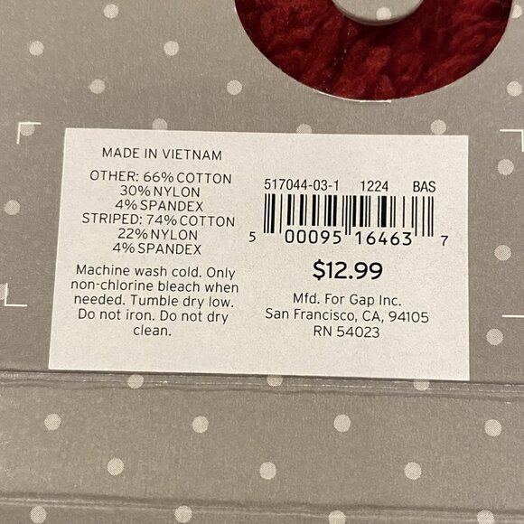 3pk. Baby Gap Teddy Bear Socks - Gray, White, Gray-striped - 12-24 mos. - NWT - Picture 5 of 6